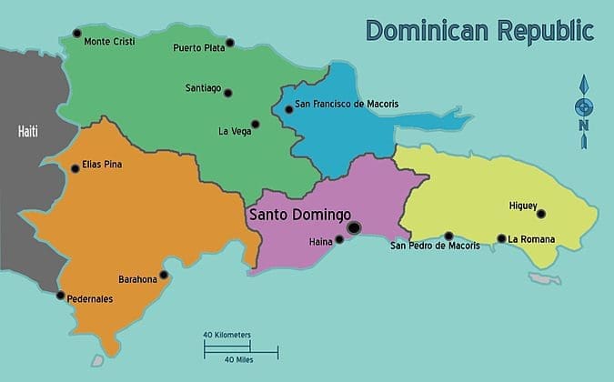 Dominican Republic Regions map