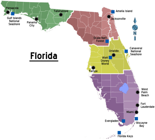Florida regions map